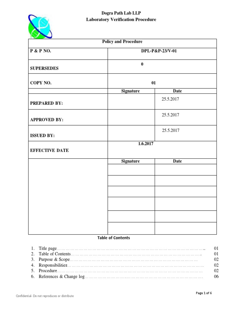 DPL P&P 23 Lab Verification Process PDF Verification And