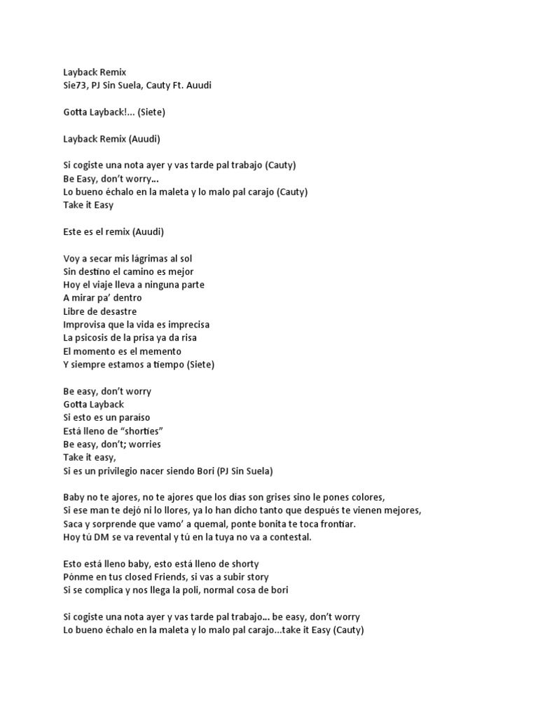 Layback Remix: Vibes y Libertad | PDF | Artes del Lenguaje y Comunicación