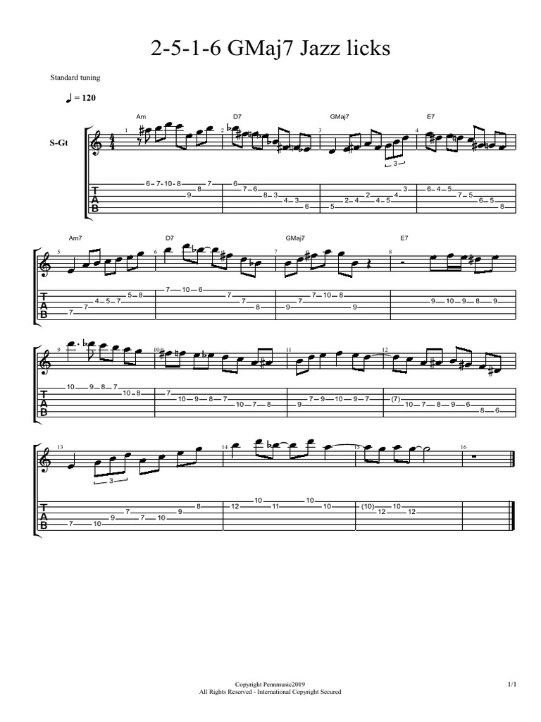 2516 GMaj7 Jazz Licks PDF