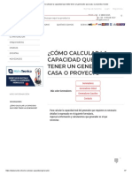 Como Calcular La Capacidad Que Debe Tener Un Generador para Casa o Proyecto