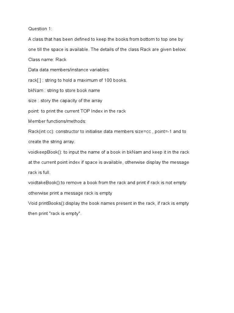 Java Class Implementations for Book Rack and Matrix | PDF | Programming ...