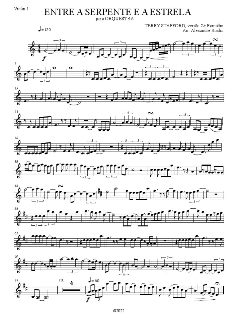 ENTRE A SERPENTE E A ESTRELA - Violin I | PDF
