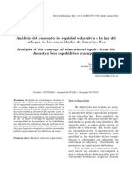 Equidad educativa desde la perspectiva de las capacidades de Sen