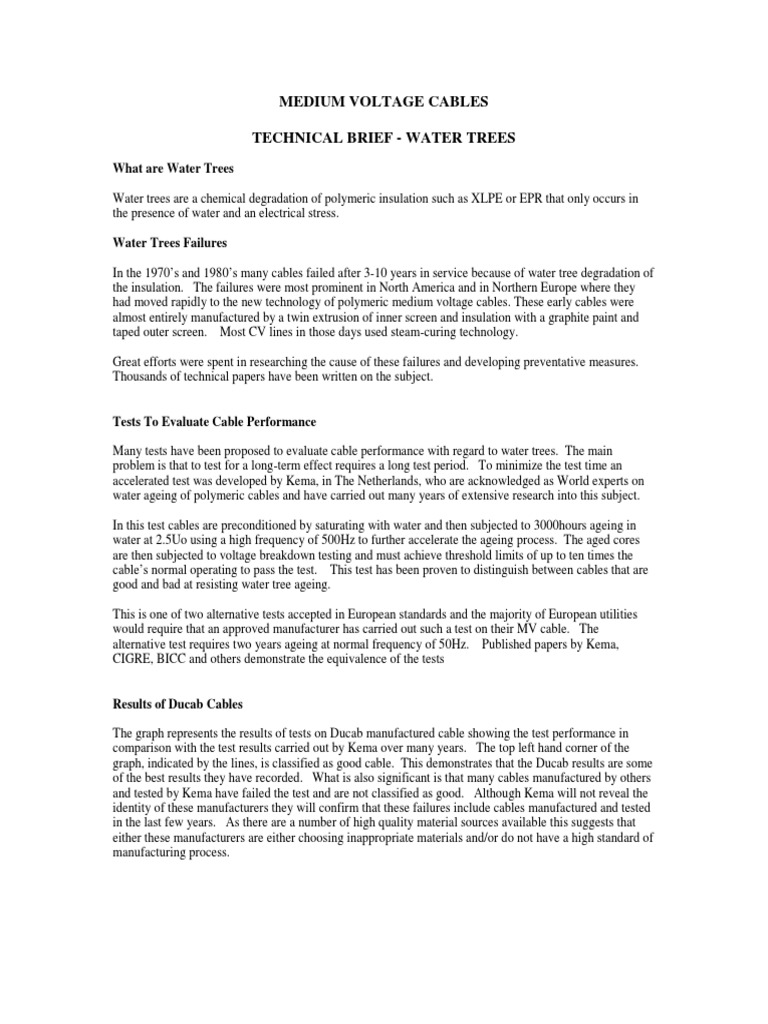 Water Tree Article For Cable Talk | PDF | Insulator (Electricity) | Water