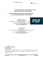 Audit Interne Et Gestion Des Risques Opérationnels - Cas Des Établissements Publics de La Ville de Rabat