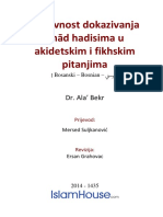 Bs Ispravnost Dokazivanja Ahad Hadisima U Akidetskim I Fikhskim Pitanjima