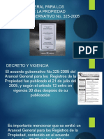 Arancel General Registros Propiedad Guatemala 2005