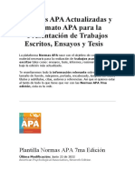 Normas APA Actualizadas y Formato APA para La Presentación de Trabajos Escritos