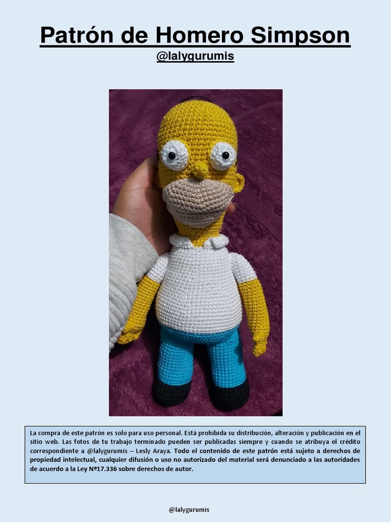 Patrón de Homero Simpson, Por Lalygurumis 2 | PDF