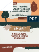 Quarter1 - Module5: The Brain:Parts, Function & Societal Relationship