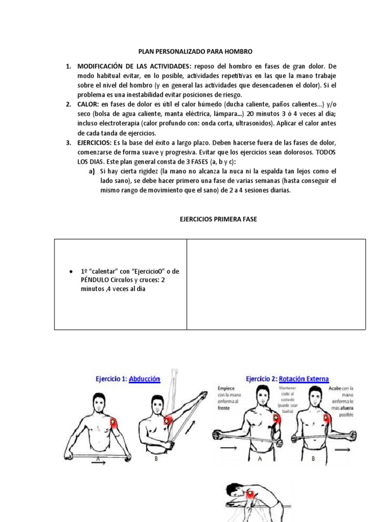 Plan Personalizado para Hombro | PDF | Hombro | Sistema musculoesquelético