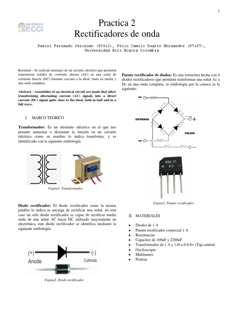 Guia #2 Rectificadores | PDF | Rectificador | Condensador