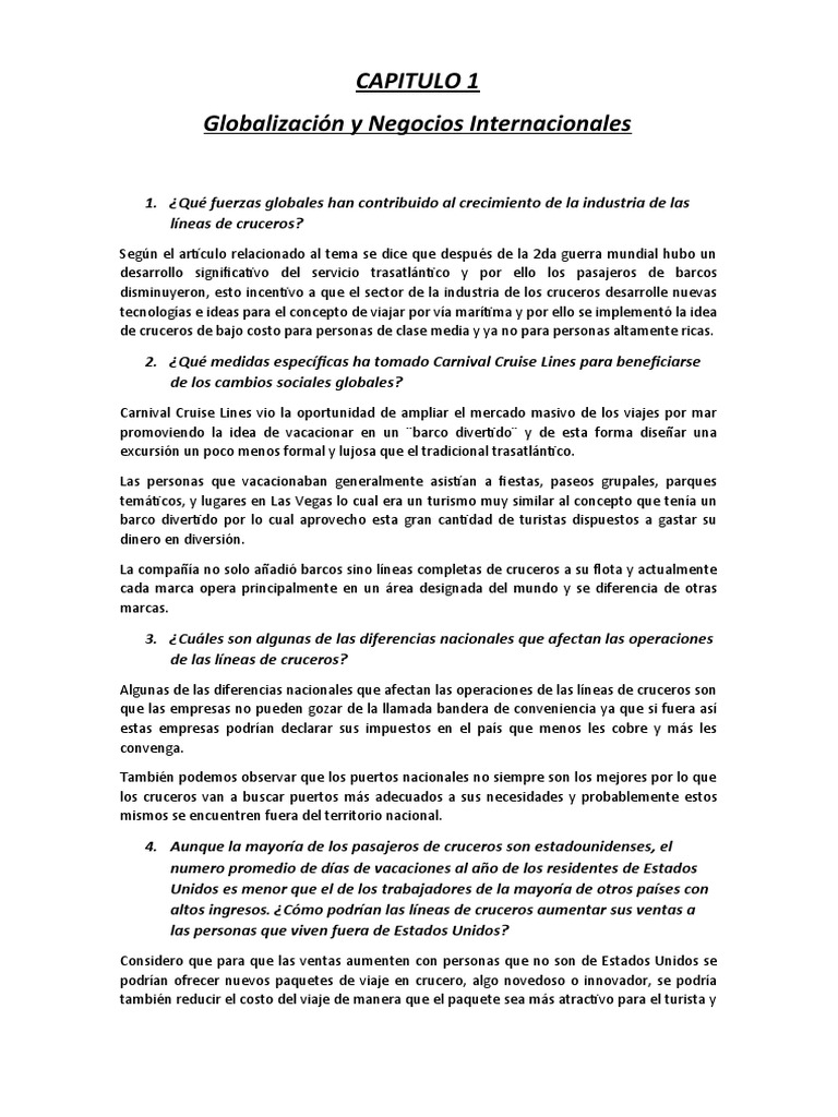 Impacto de la Globalización en Cruceros | PDF | Crucero | Transatlánticos