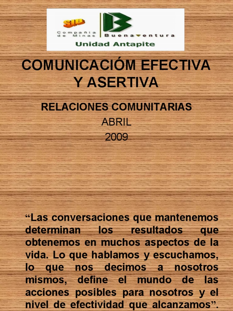 Comunicación Asertiva y Efectiva | PDF | Crecimiento personal y profesional