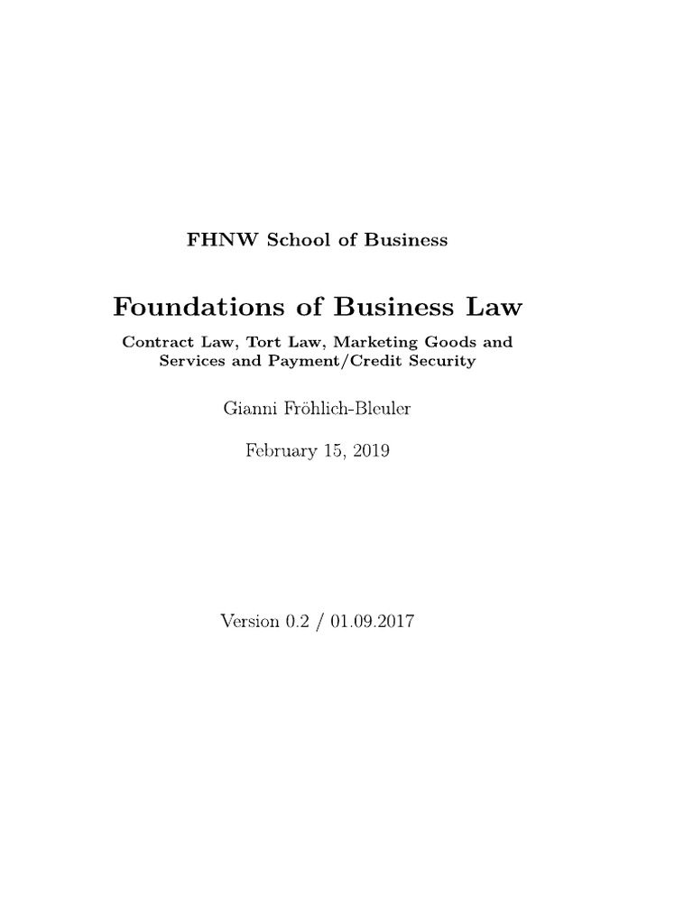 Course Script Contract Law | PDF