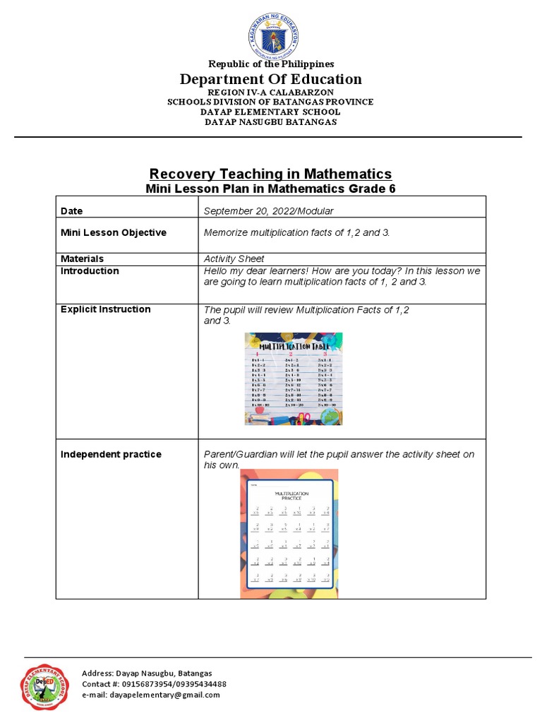 Mini Lesson Plan 9-20-2022 | PDF