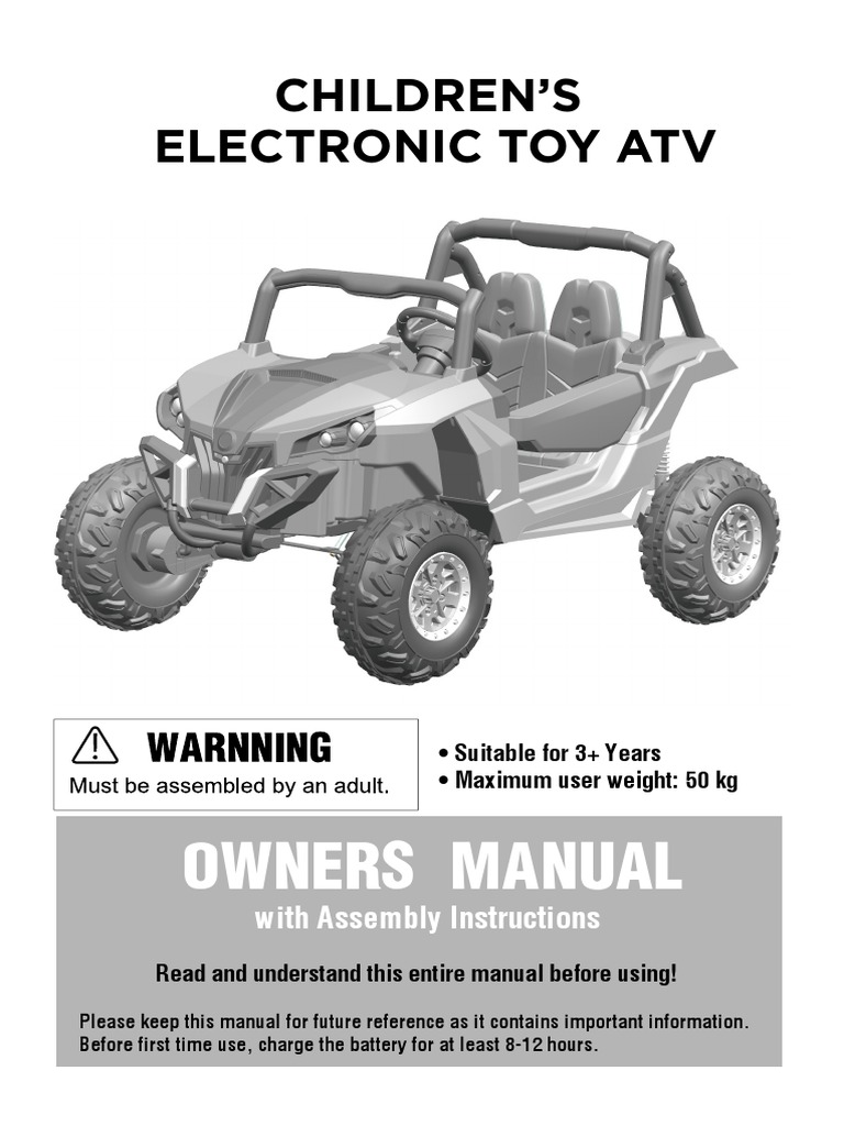 Mini Moto UTV 12v PDF Rechargeable Battery Steering