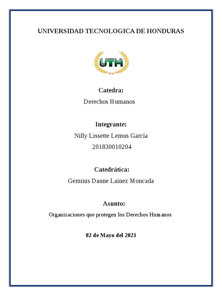 Organizaciones Que Protegen Los Derechos Humanos | PDF | Relaciones ...