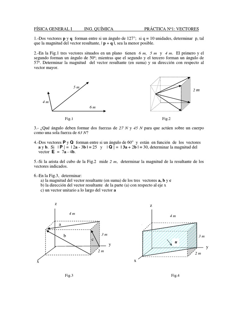 Practica 1-Vectores | PDF | Vector Euclidiano | Geometría