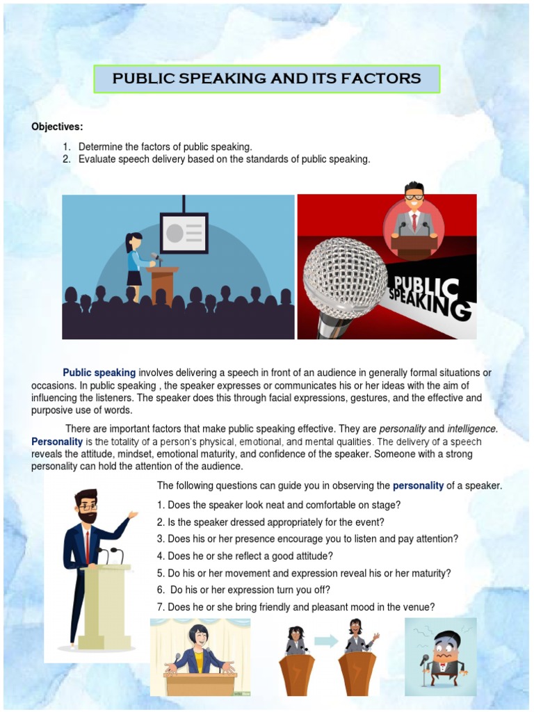 Public Speaking PDF Public Speaking Attitude (Psychology)