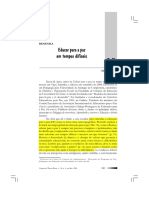 Resenha Educar para a paz em tempos dificeis Xesus Jares - grifado