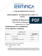 Informe 1 - Permeabilidad de La Membrana Citoplasmatica (Osmosis)