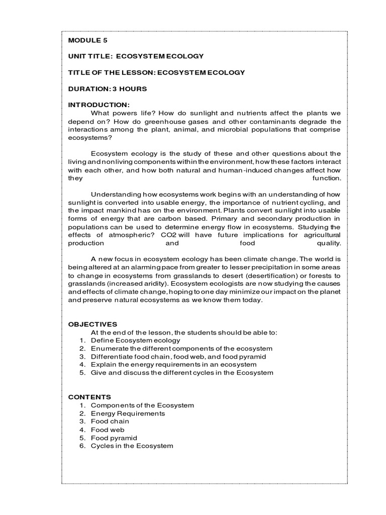 Module 5 Pdf Food Web Ecosystem