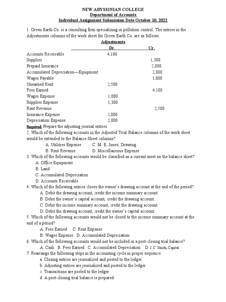 Individual Assignment.123 | PDF | Debits And Credits | Expense