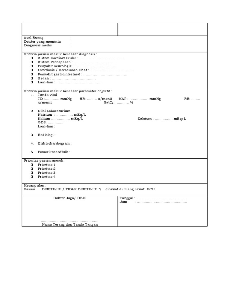2 3form checklist pasien masuk keluar di ruang icu pdf