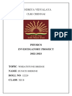 KV Chennai student's Wheatstone Bridge project