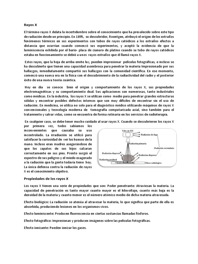 Rayos X | PDF | Rayo X | Radiación electromagnética