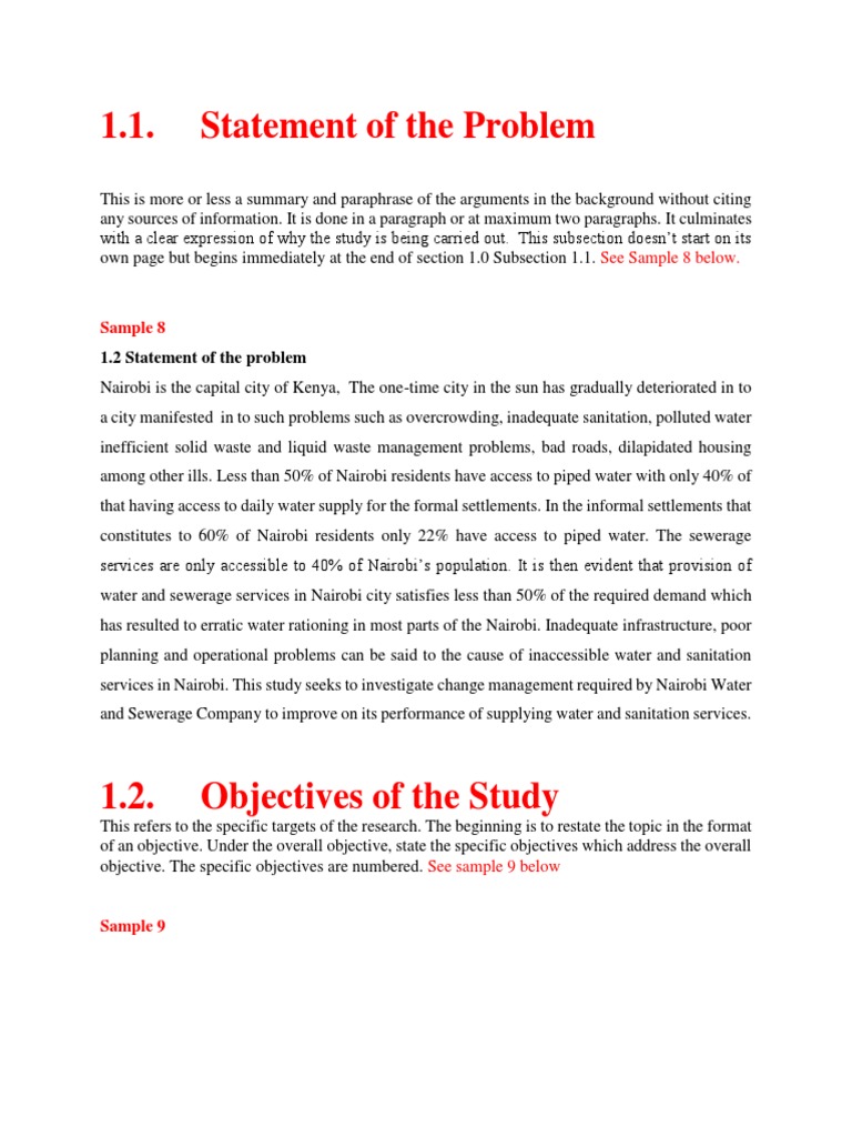 Week 2 - Statement of The Problem | PDF | Sanitation | Wash