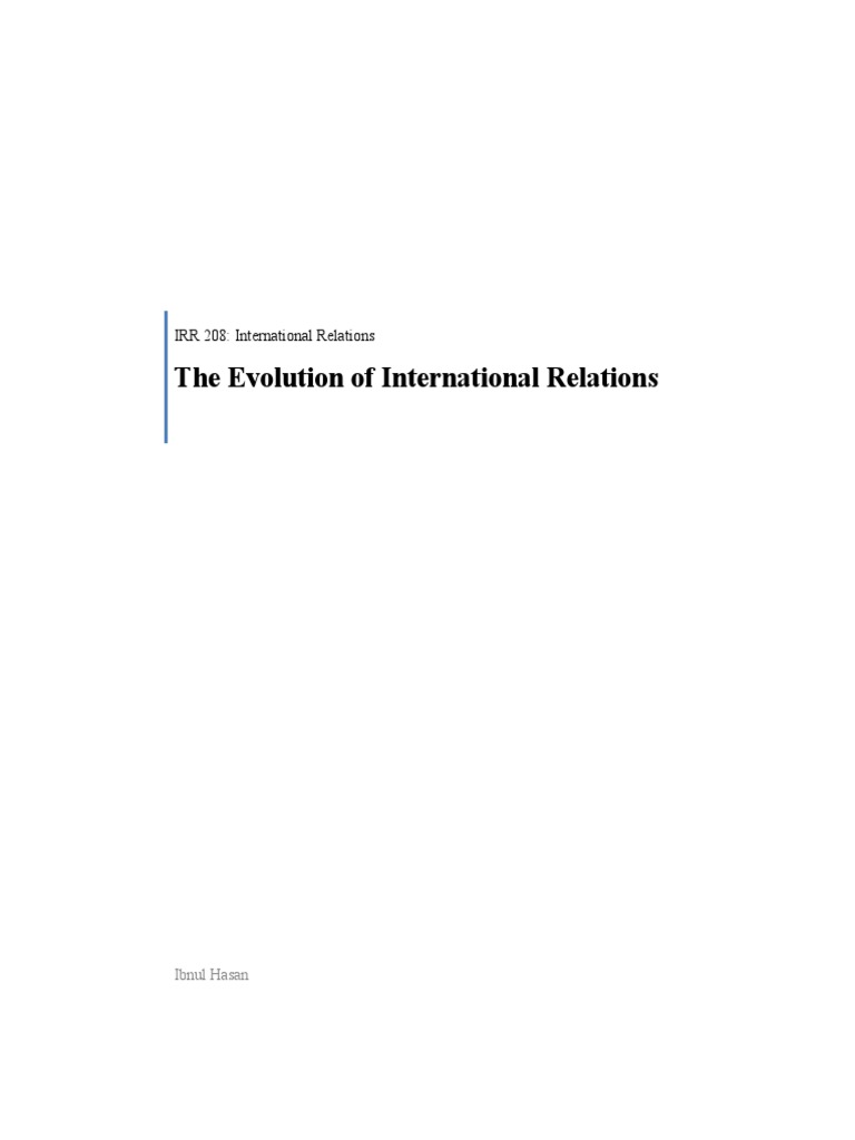 Evolution of International Relations | PDF