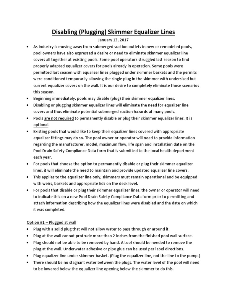 Disabling Skimmer Equalize | PDF | Pump