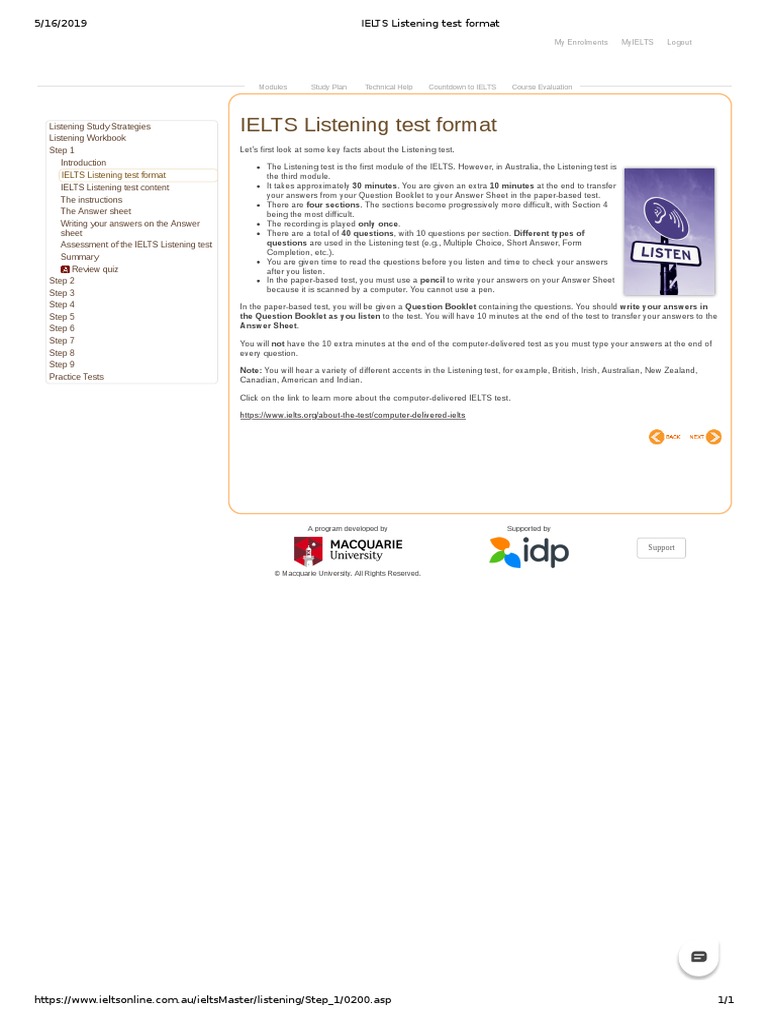 2 IELTS Listening Test Format | PDF | International English Language ...