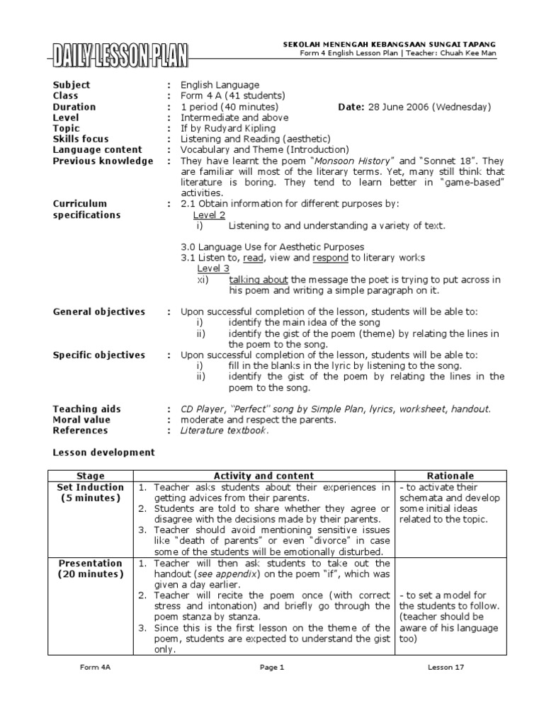 Kipling If | PDF | Poetry | Teaching And Learning