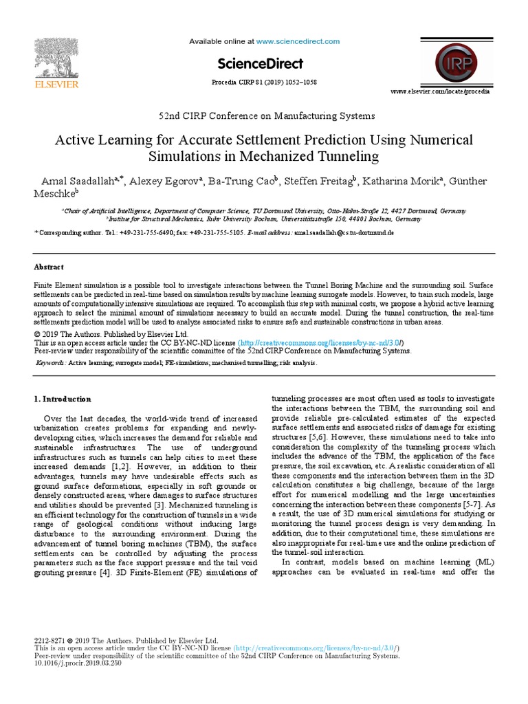 Active Learning For Accurate Settlement Prediction Using Numerical ...