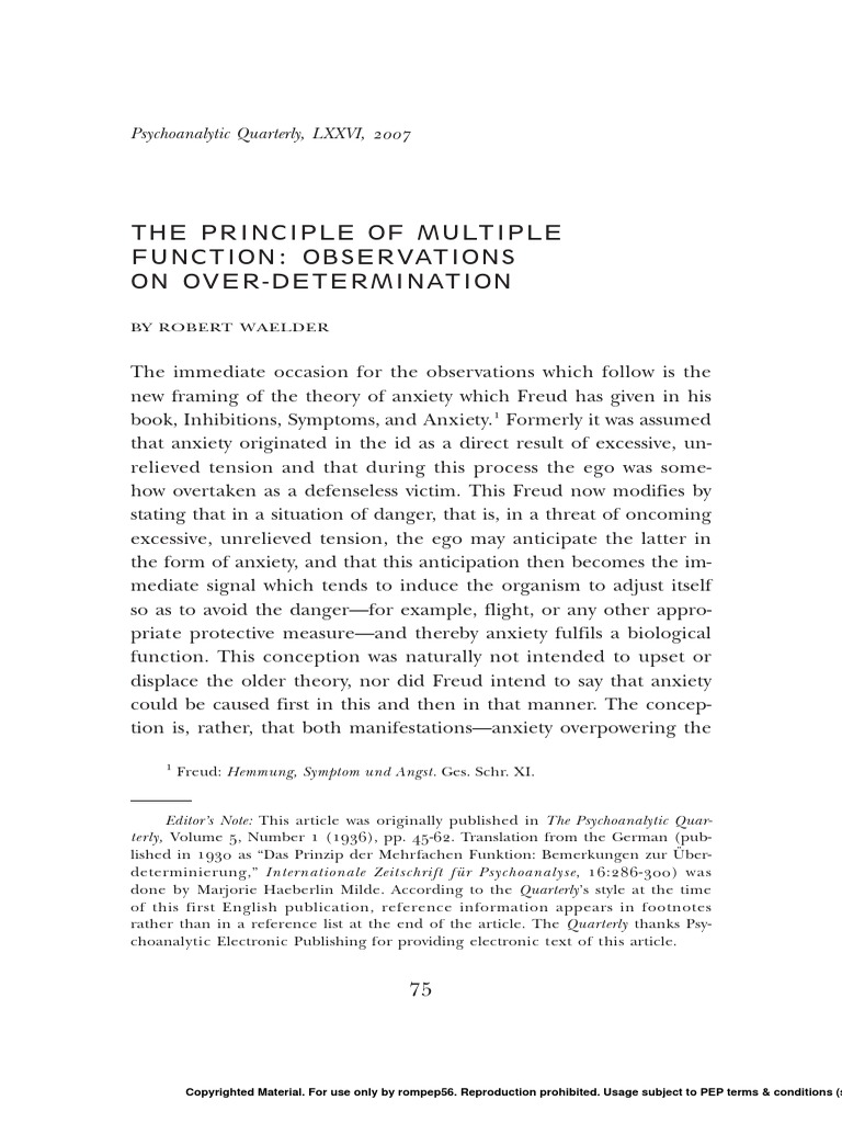 Observations On Over-Determination | PDF