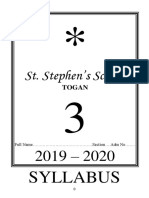 Class 3 (2019 - 2020) Syllabus