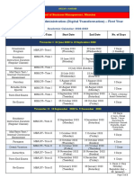 Academic Calendar - MBA DT I Year