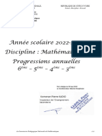 MATHS - Progressions 2022-2023