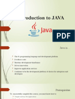 Introduction To JAVA