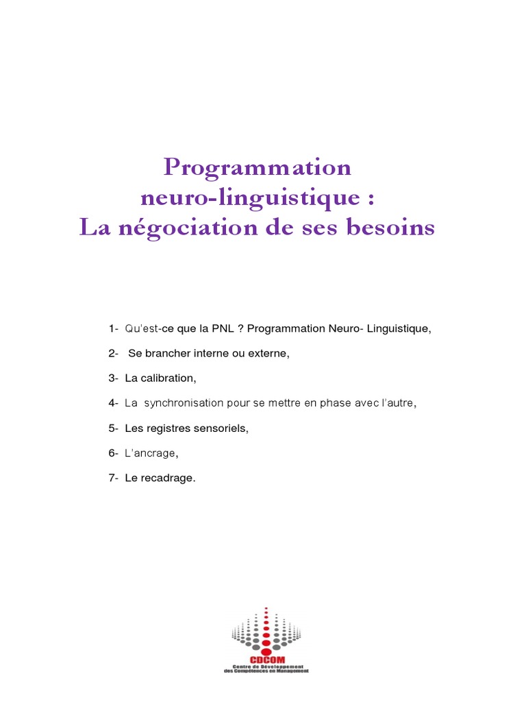 PNL : Améliorer la Communication | PDF | Programmation neuro ...