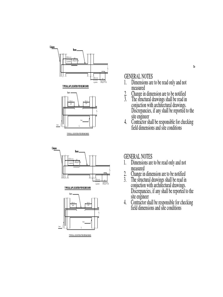 Beam Column Typical Lap Location For Beam Bars PDF