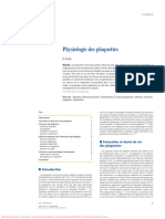 Physiologie Des Plaquettes