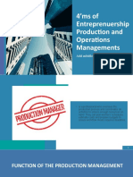 4'ms of Entreprenuership Production and Operations Managements