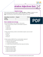 Demonstrative Adjectives Quiz