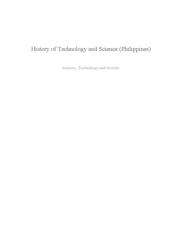 History of Science and Technology in the Philippines | PDF ...