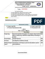 Grade 10 Project Planner ENZYMES