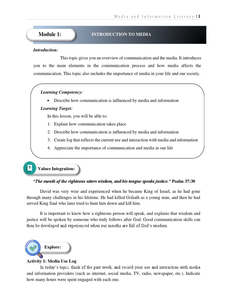 MIL Module 1 2 | PDF